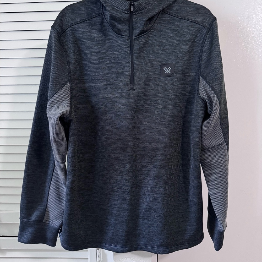Men's Half-Zip Heathered Pullover Hoodie - Dark Gray